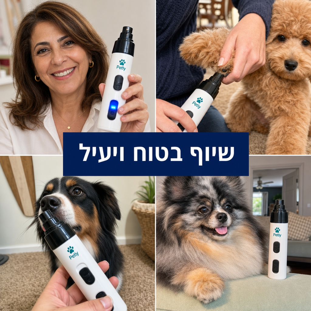 שיוף בטוח ויעיל — קולאז' לקוחות עם Petly Trim
